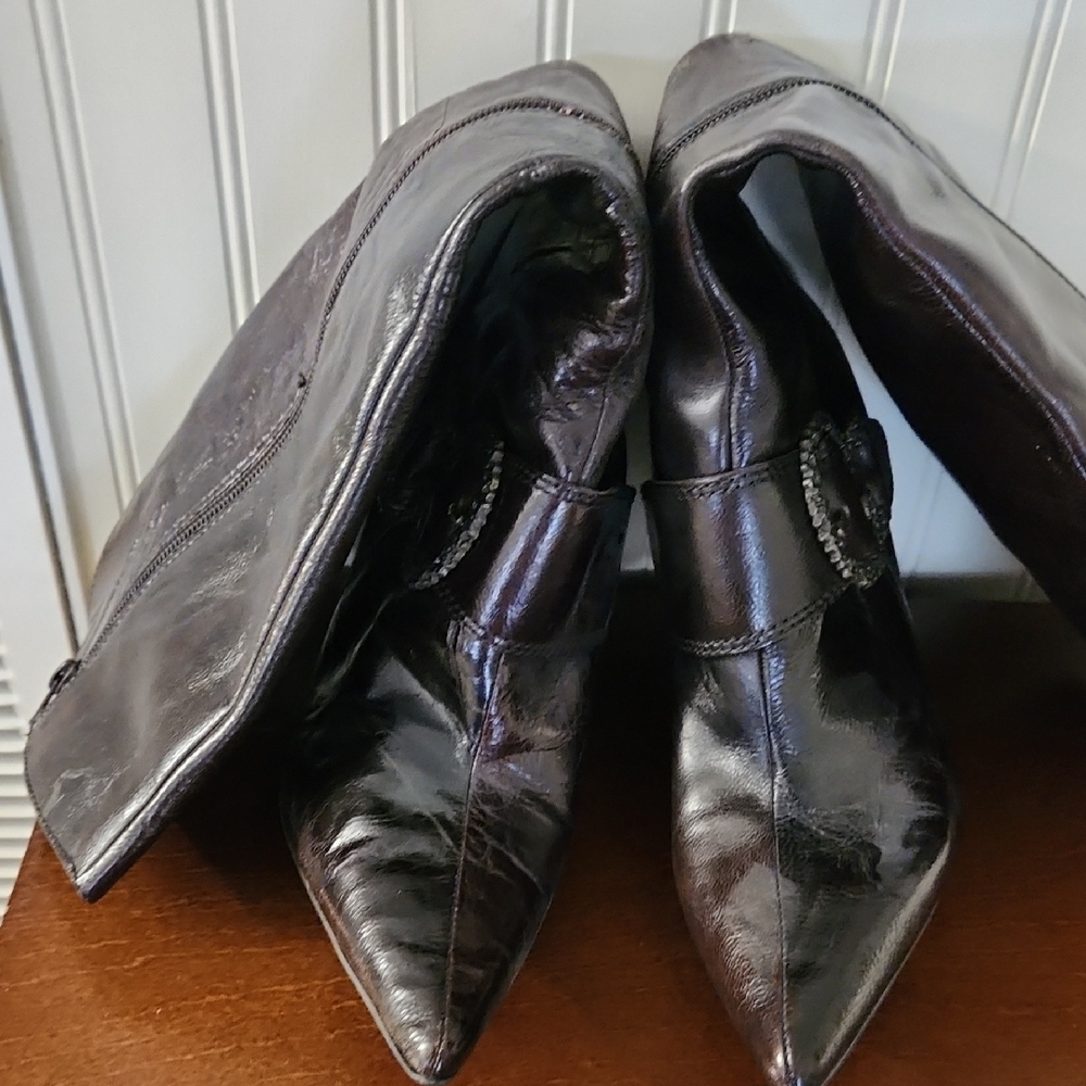 Nine West Dark Brown Heeled Boots